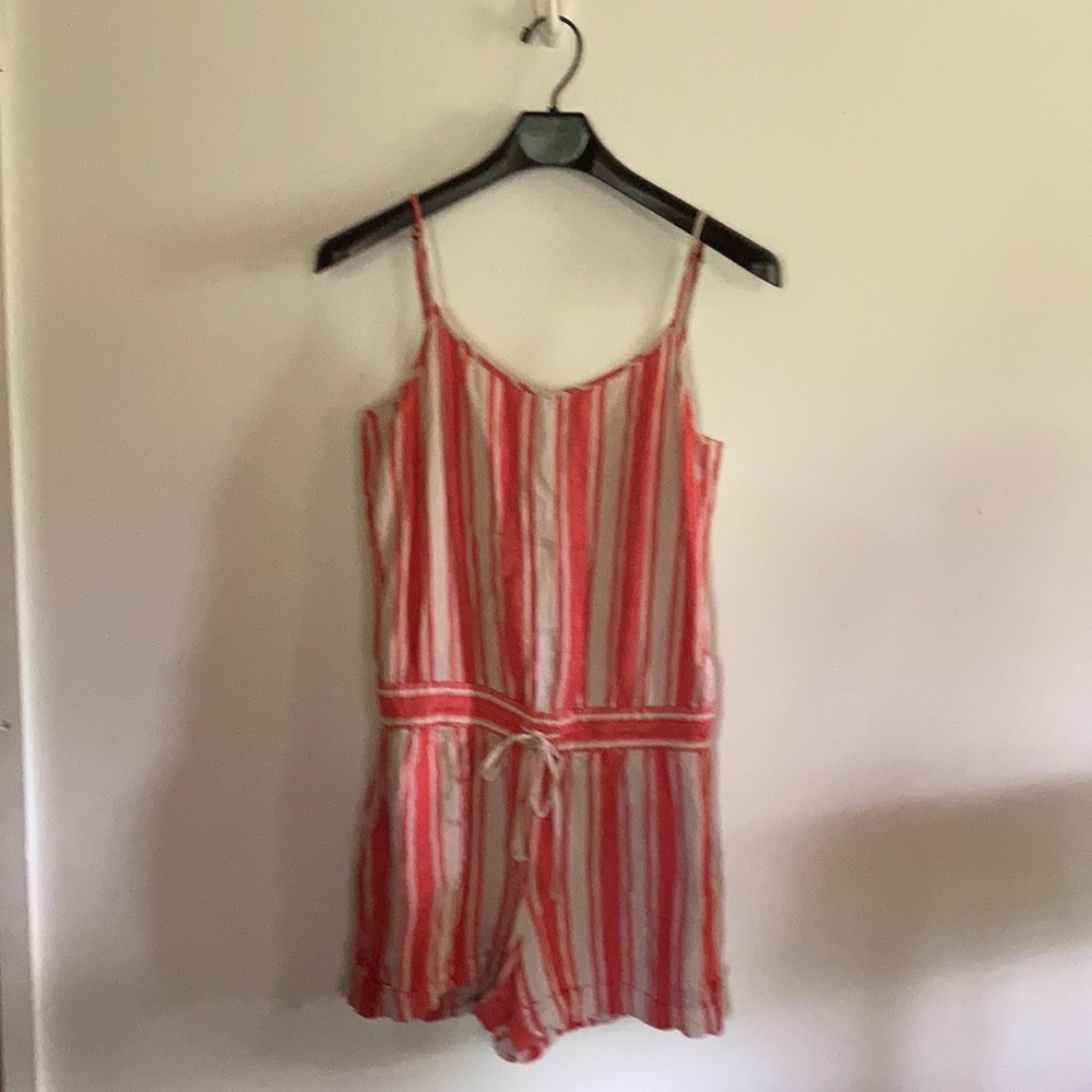 LOFT linen cotton blend red/tan jumper size 8